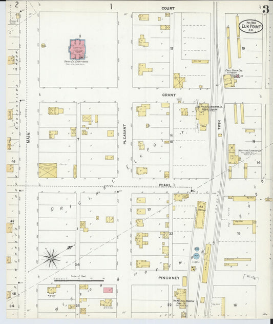 Sanborn Fire Insurance Map from Elk Point, Union County, South Dakota (1903), Sheet #0003 - Historic Sanborn Fire Insurance Map Print, vintage old map wall art, antique decor, genealogy gift, South Dakota South Dakota map