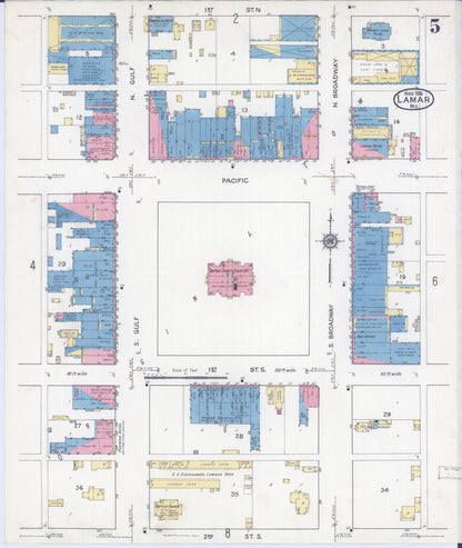Sanborn Fire Insurance Map from Lamar, Barton County, Missouri (1916), Sheet #0005 - Historic Sanborn Fire Insurance Map Print, vintage old map wall art, antique decor, genealogy gift, Missouri Missouri map