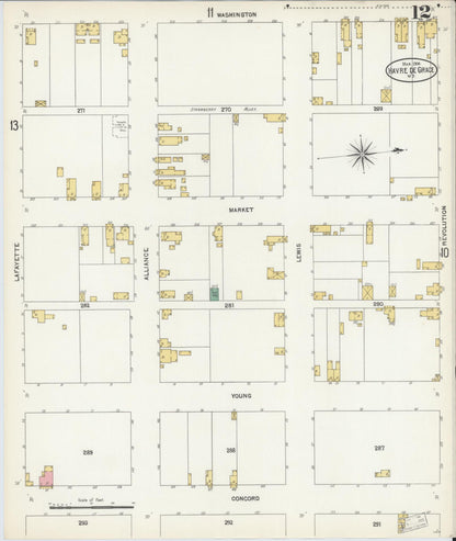 Sanborn Fire Insurance Map from Havre De Grace, Harford County, Maryland (1904), Sheet #0012 - Complete Map Set gallery image, historic Sanborn map, vintage wall art, Maryland Maryland