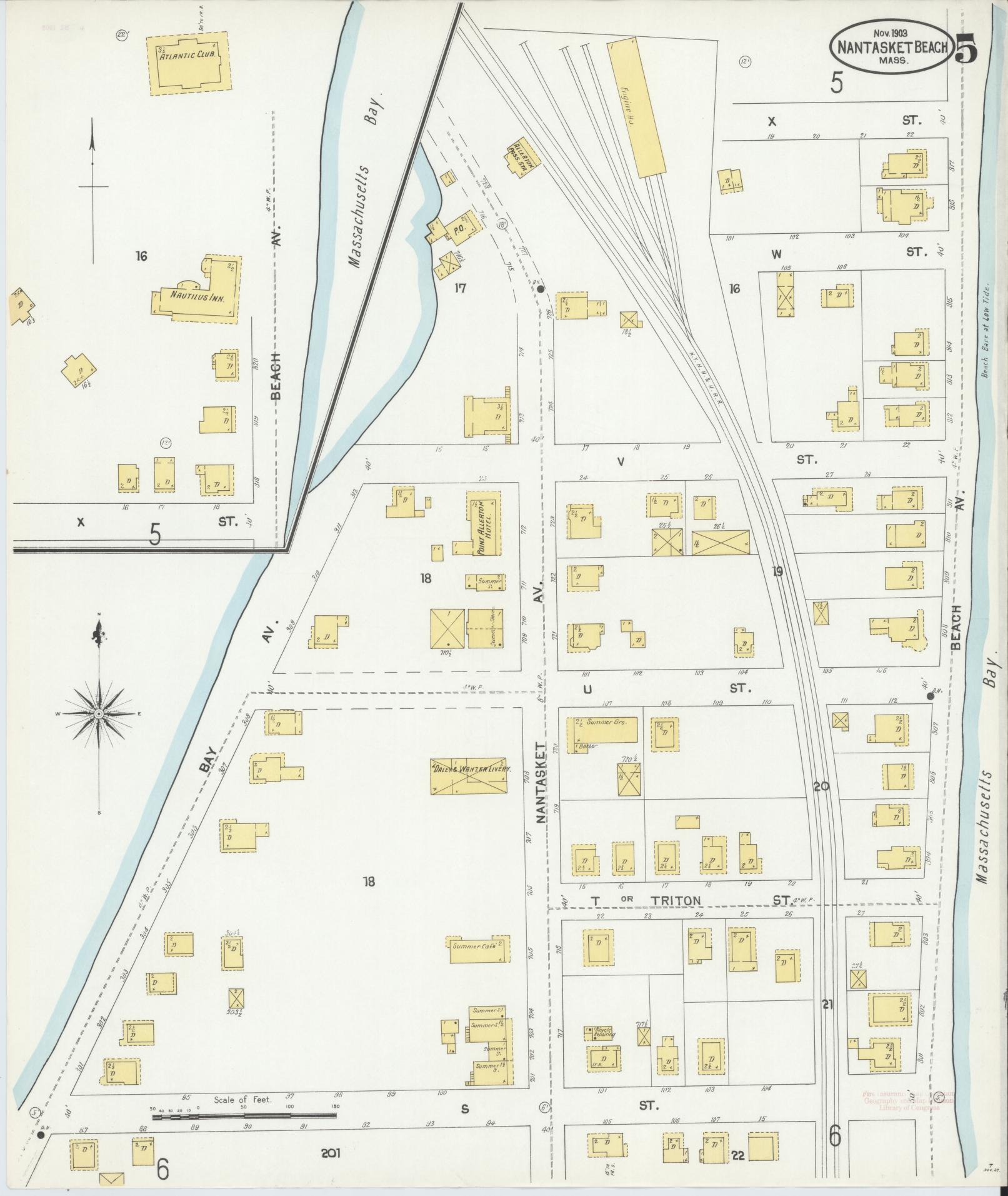 Sanborn Fire Insurance Map from Nantasket Beach, Plymouth County, Massachusetts (1903), Sheet #0005 - Complete Map Set gallery image, historic Sanborn map, vintage wall art, Massachusetts Massachusetts
