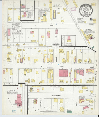 Sanborn Fire Insurance Map from Ubly, Huron County, Michigan (1909), Sheet #0001 - Historic Sanborn Fire Insurance Map Print, vintage old map wall art, antique decor, genealogy gift, Michigan Michigan map