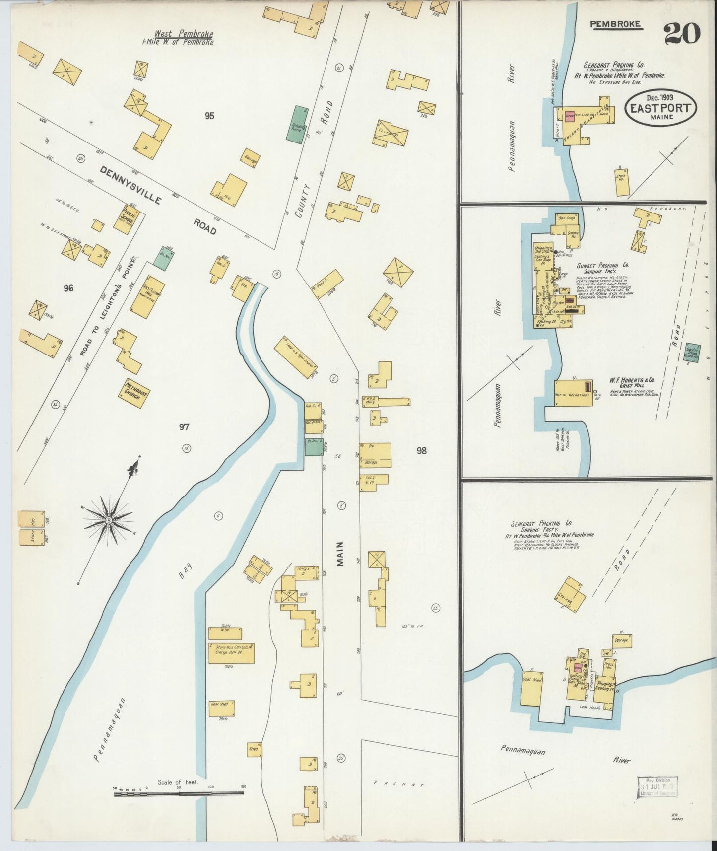 Sanborn Fire Insurance Map from Eastport, Washington County, Maine (1903), Sheet #0020 - Complete Map Set gallery image, historic Sanborn map, vintage wall art, Maine Maine