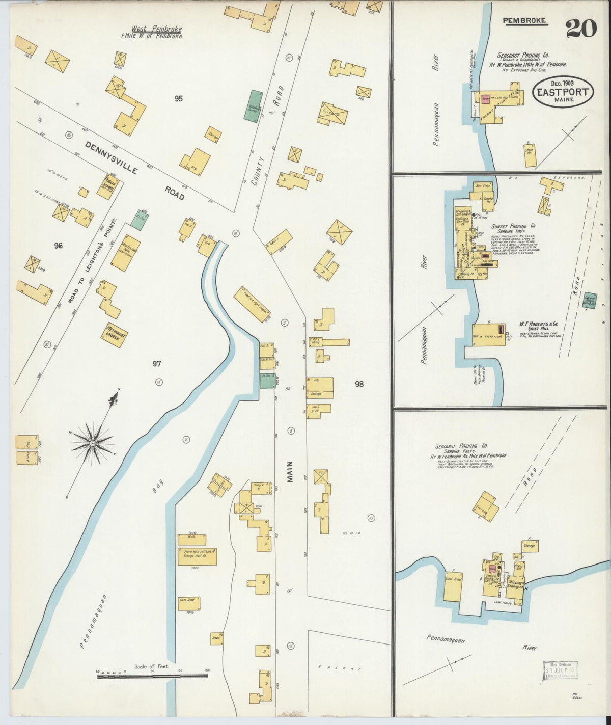 Sanborn Fire Insurance Map from Eastport, Washington County, Maine (1903), Sheet #0020 - Complete Map Set gallery image, historic Sanborn map, vintage wall art, Maine Maine