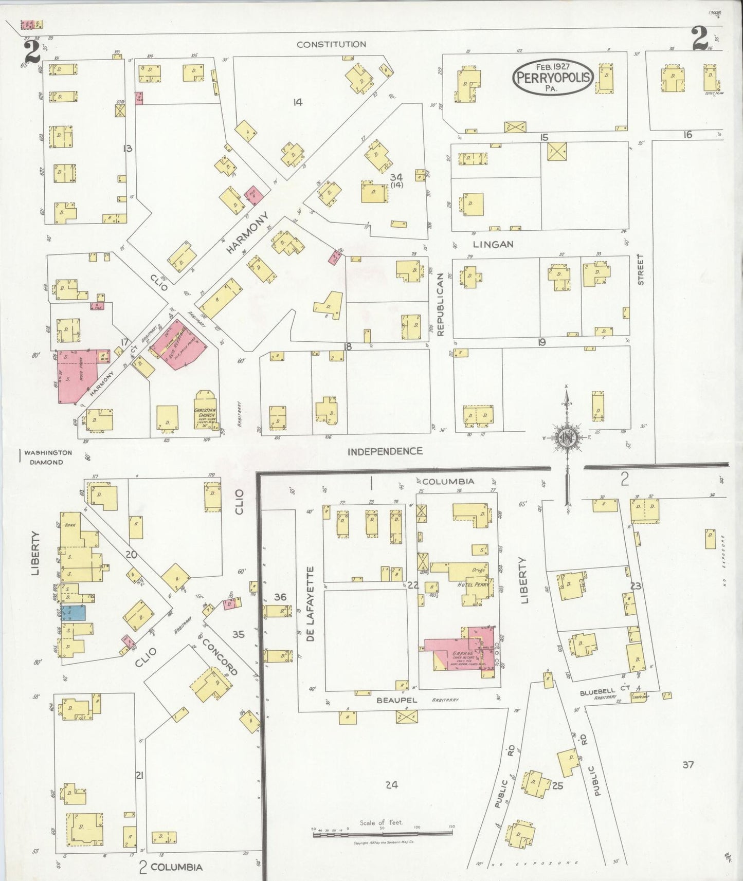 Sanborn Fire Insurance Map from Perryopolis, Fayette County, Pennsylvania (1927), Sheet #0002 - Complete Map Set gallery image, historic Sanborn map, vintage wall art, Pennsylvania Pennsylvania