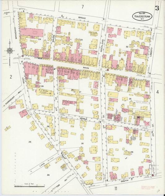 Sanborn Fire Insurance Map from Haverstraw, Rockland County, New York (1910), Sheet #0003 - Historic Sanborn Fire Insurance Map Print, vintage old map wall art, antique decor, genealogy gift, New York New York map