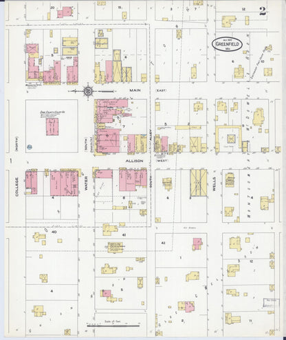 Sanborn Fire Insurance Map from Greenfield, Dade County, Missouri (1910), Sheet #0002 - Historic Sanborn Fire Insurance Map Print, vintage old map wall art, antique decor, genealogy gift, Missouri Missouri map