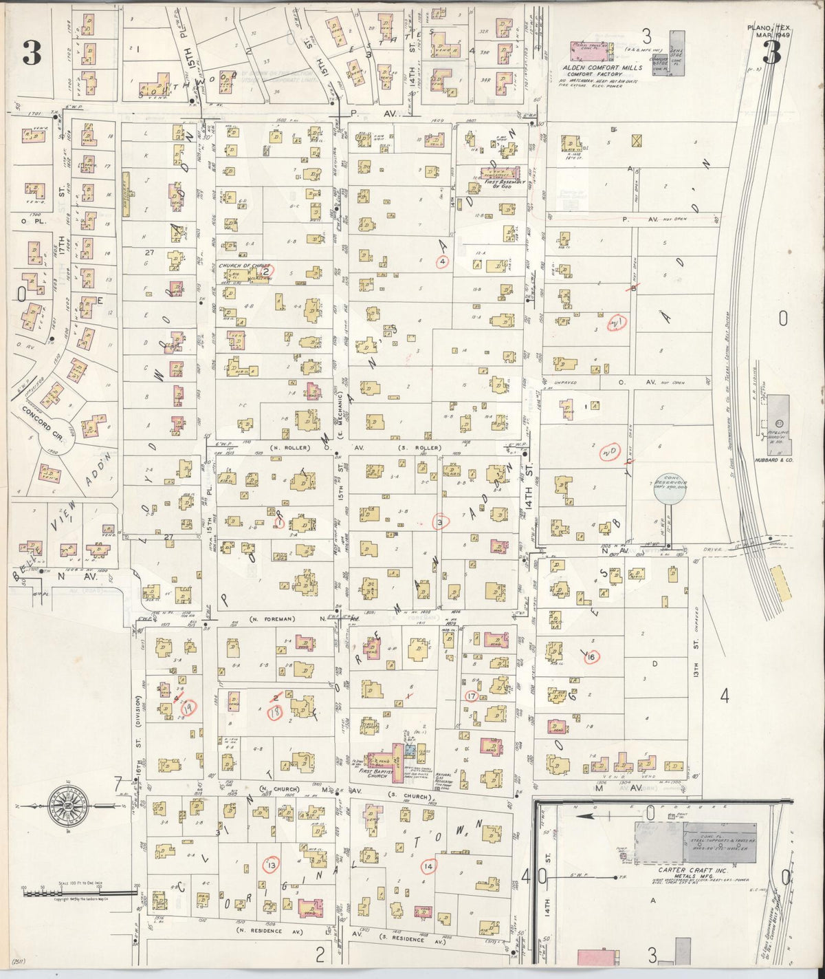 Sanborn Fire Insurance Map from Plano, Collin County, Texas (1961), Sheet #0003 - Historic Sanborn Fire Insurance Map Print, vintage old map wall art, antique decor, genealogy gift, Texas Texas map