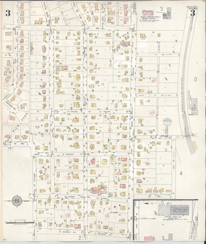 Sanborn Fire Insurance Map from Plano, Collin County, Texas (1961), Sheet #0003 - Historic Sanborn Fire Insurance Map Print, vintage old map wall art, antique decor, genealogy gift, Texas Texas map