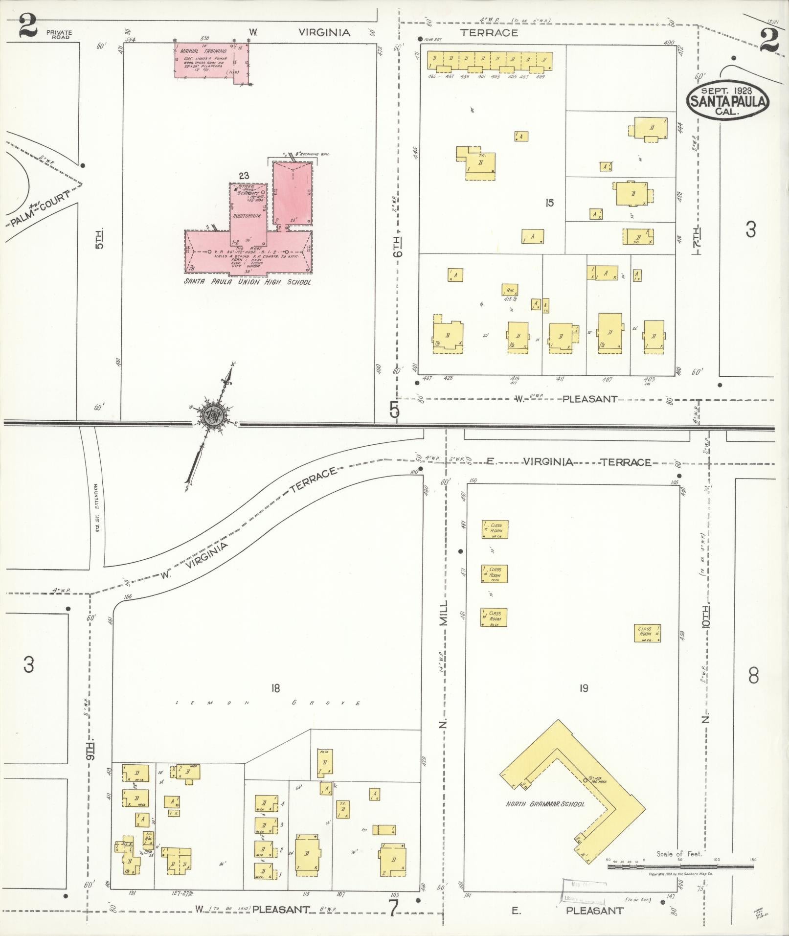 Sanborn Fire Insurance Map from Santa Paula, Ventura County, California (1923), Sheet #0002 - Complete Map Set gallery image, historic Sanborn map, vintage wall art, California California