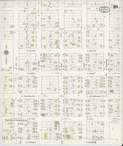 Sanborn Fire Insurance Map from Altus, Jackson County, Oklahoma (1914), Sheet #0010 - Complete Map Set gallery image, historic Sanborn map, vintage wall art, Oklahoma Oklahoma