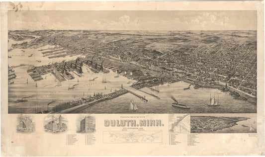 Perspective map of the city of Duluth, Minn. (1893) – Historic Bird’s-Eye View Panorama Print