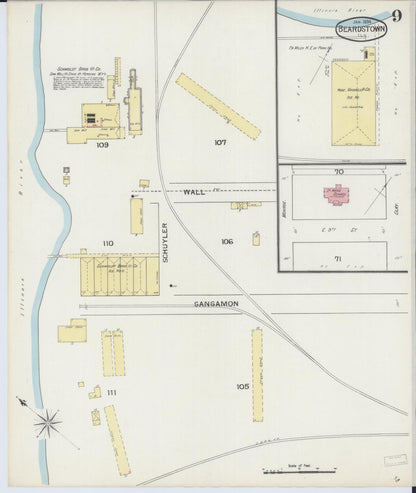 Sanborn Fire Insurance Map from Beardstown, Cass County, Illinois (1894), Sheet #0009 - Complete Map Set gallery image, historic Sanborn map, vintage wall art, Illinois Illinois