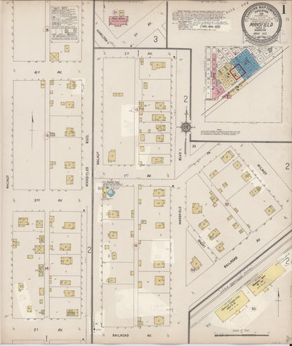 Sanborn Fire Insurance Map from Mansfield, Douglas County, Washington (1931), Sheet #0001 - Complete Map Set gallery image, historic Sanborn map, vintage wall art, Washington Washington