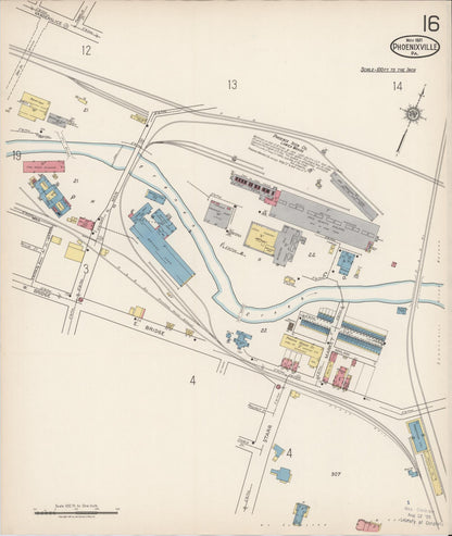 Sanborn Fire Insurance Map from Phoenixville, Chester County, Pennsylvania (1921), Sheet #0016 - Complete Map Set gallery image, historic Sanborn map, vintage wall art, Pennsylvania Pennsylvania