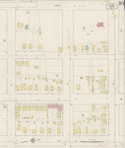 Sanborn Fire Insurance Map from Havre, Hill County, Montana (1920), Sheet #0010 - Complete Map Set gallery image, historic Sanborn map, vintage wall art, Montana Montana