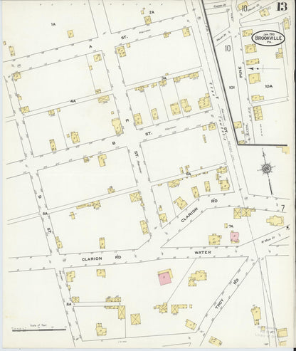 Sanborn Fire Insurance Map from Brookville, Jefferson County, Pennsylvania (1910), Sheet #0013 - Complete Map Set gallery image, historic Sanborn map, vintage wall art, Pennsylvania Pennsylvania
