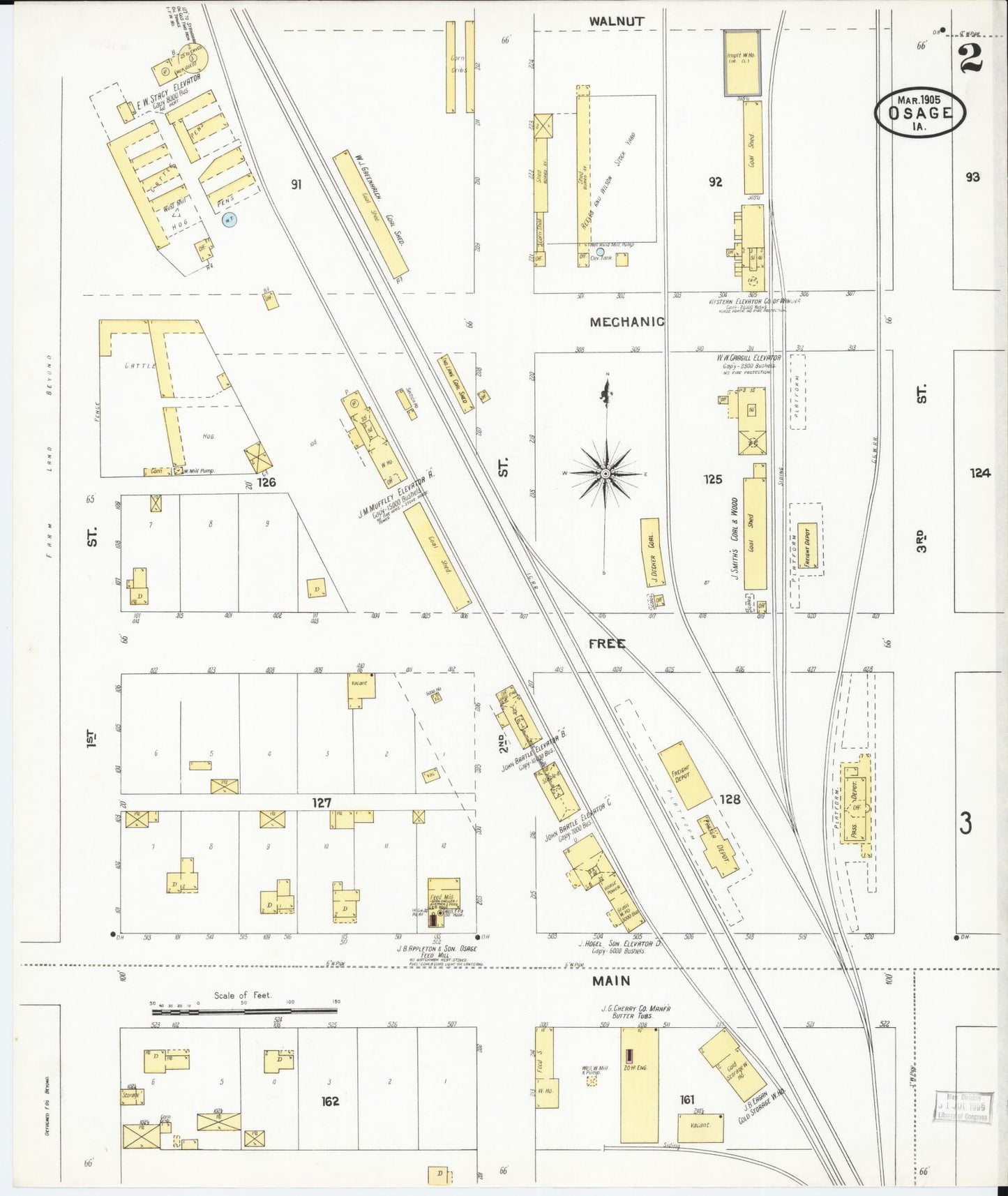 Sanborn Fire Insurance Map from Osage, Mitchell County, Iowa (1905), Sheet #0002 - Historic Sanborn Fire Insurance Map Print