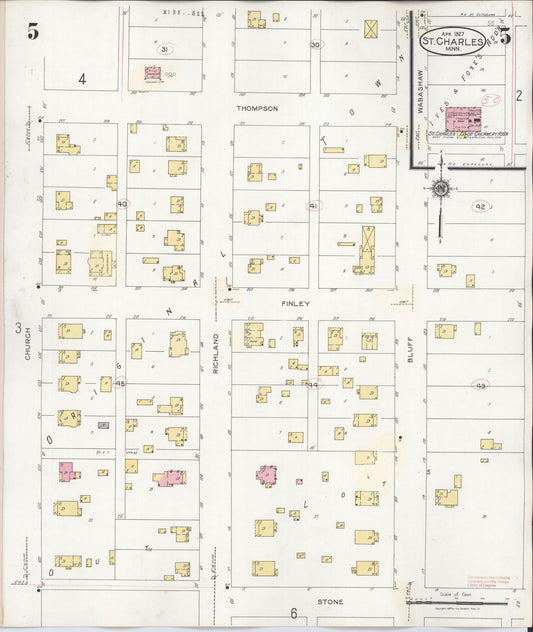 Sanborn Fire Insurance Map from Saint Charles, Winona County, Minnesota (1940), Sheet #0005 - Historic Sanborn Fire Insurance Map Print, vintage old map wall art, antique decor, genealogy gift, Minnesota Minnesota map