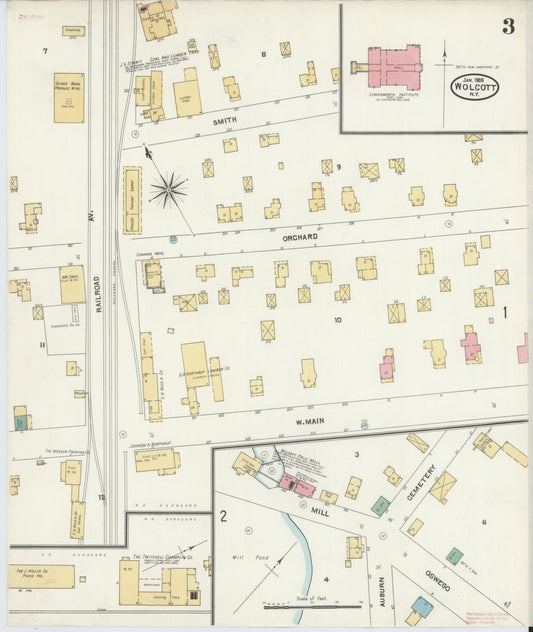Sanborn Fire Insurance Map from Wolcott, Wayne County, New York (1905), Sheet #0003 - Historic Sanborn Fire Insurance Map Print, vintage old map wall art, antique decor, genealogy gift, New York New York map