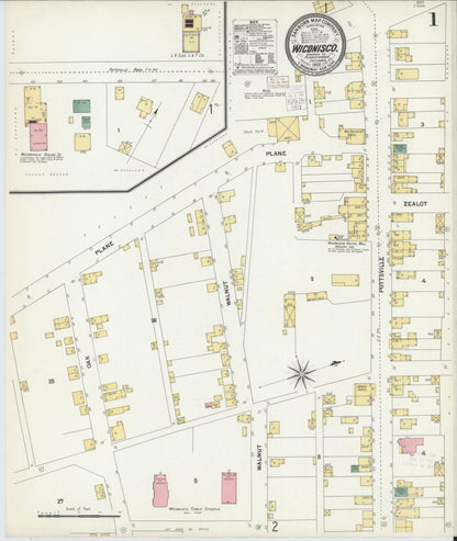 Sanborn Fire Insurance Map from Wiconisco, Dauphin County, Pennsylvania (1902), Sheet #0001 - Historic Sanborn Fire Insurance Map Print, vintage old map wall art, antique decor, genealogy gift, Pennsylvania Pennsylvania map