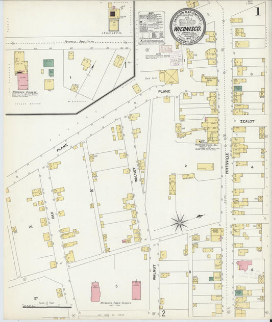 Sanborn Fire Insurance Map from Wiconisco, Dauphin County, Pennsylvania (1902), Sheet #0001 - Historic Sanborn Fire Insurance Map Print, vintage old map wall art, antique decor, genealogy gift, Pennsylvania Pennsylvania map