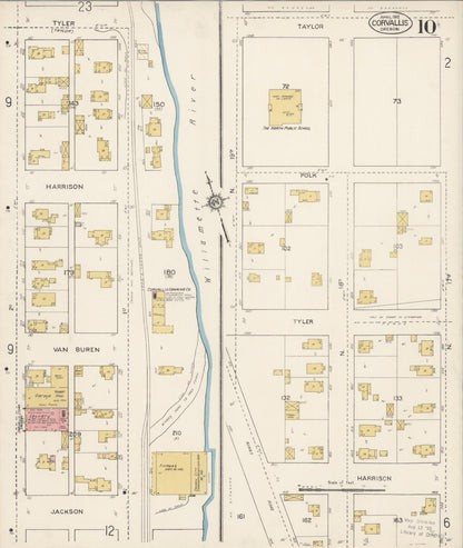 Sanborn Fire Insurance Map from Corvallis, Benton County, Oregon (1912), Sheet #0010 - Complete Map Set gallery image, historic Sanborn map, vintage wall art, Oregon Oregon