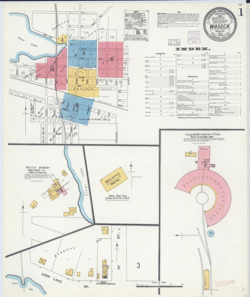 Sanborn Fire Insurance Map from Waseca, Waseca County, Minnesota. (1904) – Map View