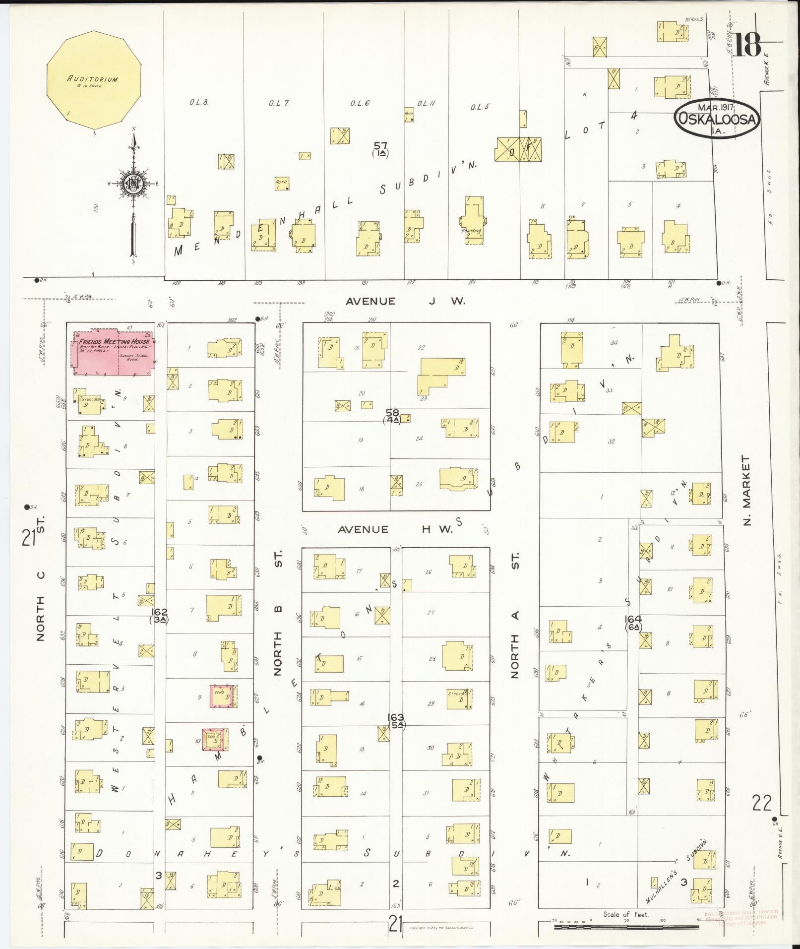 Sanborn Fire Insurance Map from Oskaloosa, Mahaska County, Iowa (1917), Sheet #0018 - Historic Sanborn Fire Insurance Map Print