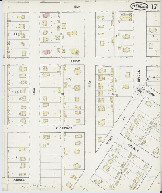 Sanborn Fire Insurance Map from Sterling, Whiteside County, Illinois (1891), Sheet #0017 - Historic Sanborn Fire Insurance Map Print, vintage old map wall art, antique decor, genealogy gift, Illinois Illinois map