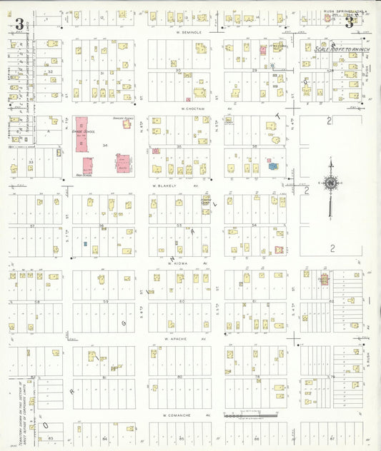 Sanborn Fire Insurance Map from Rush Springs, Grady County, Oklahoma (1941), Sheet #0003 - Historic Sanborn Fire Insurance Map Print, vintage old map wall art, antique decor, genealogy gift, Oklahoma Oklahoma map