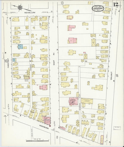 Sanborn Fire Insurance Map from Lockport, Niagara County, New York (1914), Sheet #0012 - Complete Map Set gallery image, historic Sanborn map, vintage wall art, New York New York