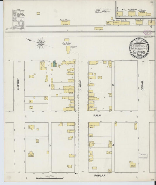 Sanborn Fire Insurance Map from Hitchcock, Beadle County, South Dakota (1893), Sheet #0001 - Historic Sanborn Fire Insurance Map Print, vintage old map wall art, antique decor, genealogy gift, South Dakota South Dakota map