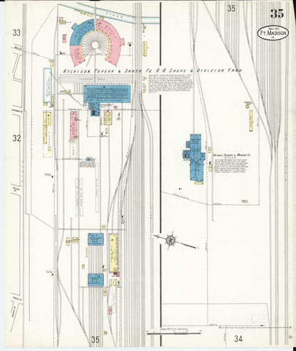 Sanborn Fire Insurance Map from Fort Madison, Lee County, Iowa (1913), Sheet #0035 - Historic Sanborn Fire Insurance Map Print