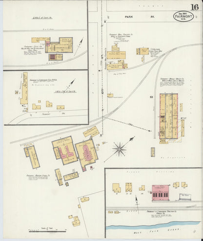 Sanborn Fire Insurance Map from Fairmont, Marion County, West Virginia (1906), Sheet #0016 - Complete Map Set gallery image, historic Sanborn map, vintage wall art, West Virginia West Virginia