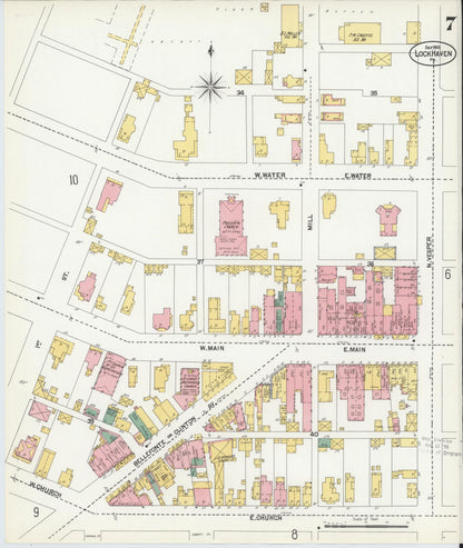 Sanborn Fire Insurance Map from Lock Haven, Clinton County, Pennsylvania (1901), Sheet #0007 - Complete Map Set gallery image, historic Sanborn map, vintage wall art, Pennsylvania Pennsylvania
