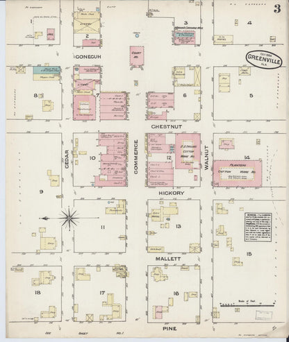Sanborn Fire Insurance Map from Greenville, Butler County, Alabama (1884), Sheet #0003 - Complete Map Set gallery image, historic Sanborn map, vintage wall art, Alabama Alabama