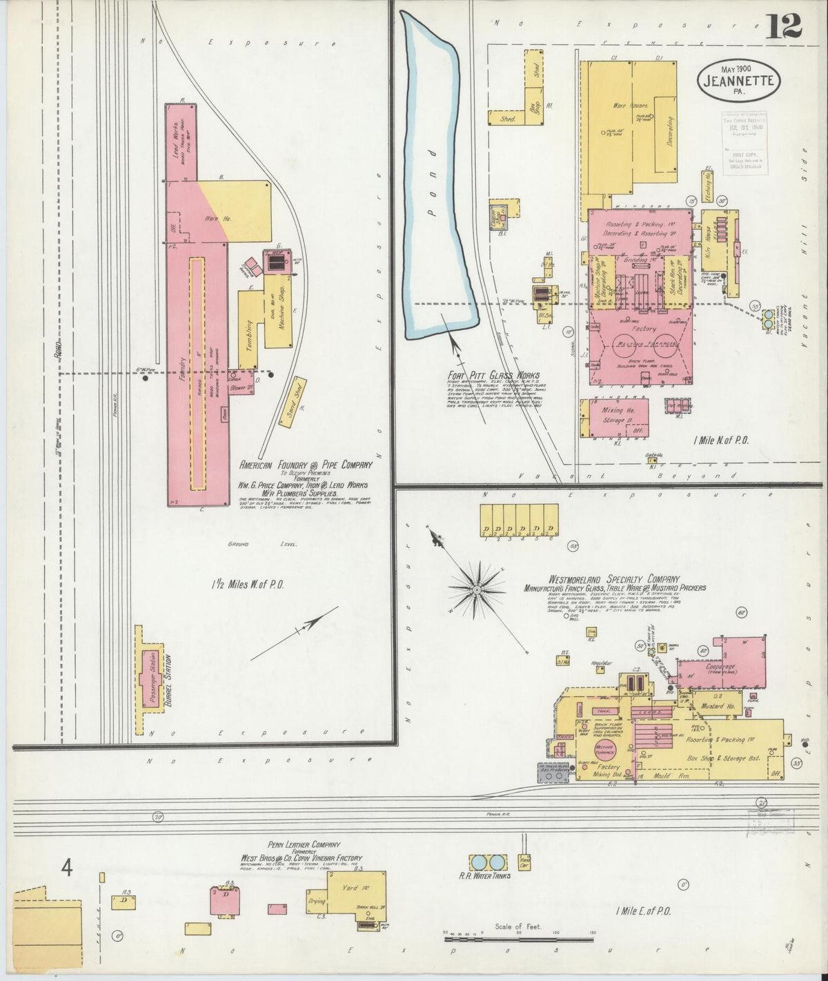 Sanborn Fire Insurance Map from Jeannette, Westmoreland County, Pennsylvania (1900), Sheet #0012 - Complete Map Set gallery image, historic Sanborn map, vintage wall art, Pennsylvania Pennsylvania