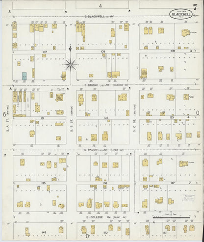 Sanborn Fire Insurance Map from Blackwell, Kay County, Oklahoma (1903), Sheet #0007 - Complete Map Set gallery image, historic Sanborn map, vintage wall art, Oklahoma Oklahoma