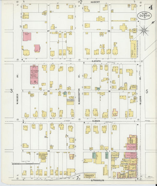 Sanborn Fire Insurance Map from Du Bois, Clearfield County, Pennsylvania (1901), Sheet #0004 - Historic Sanborn Fire Insurance Map Print, vintage old map wall art, antique decor, genealogy gift, Pennsylvania Pennsylvania map