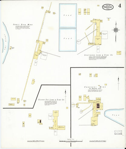Sanborn Fire Insurance Map from Treece, Cherokee County, Kansas (1918), Sheet #0004 - Complete Map Set gallery image, historic Sanborn map, vintage wall art, Kansas Kansas