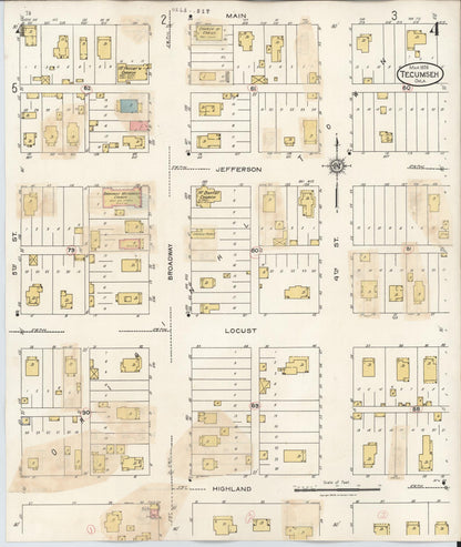 Sanborn Fire Insurance Map from Tecumseh, Pottawatomie County, Oklahoma (1944), Sheet #0004 - Complete Map Set gallery image, historic Sanborn map, vintage wall art, Oklahoma Oklahoma