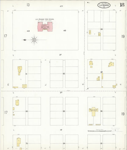 Sanborn Fire Insurance Map from La Grande, Union County, Oregon (1903), Sheet #0018 - Complete Map Set gallery image, historic Sanborn map, vintage wall art, Oregon Oregon