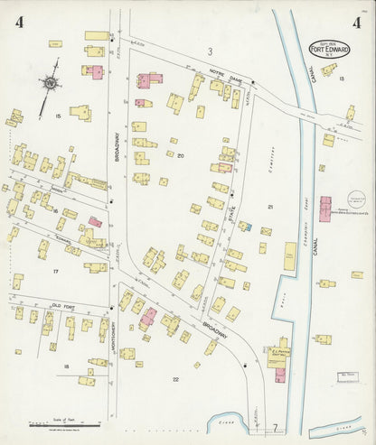 Sanborn Fire Insurance Map from Fort Edward, Washington County, New York (1924), Sheet #0004 - Complete Map Set gallery image, historic Sanborn map, vintage wall art, New York New York