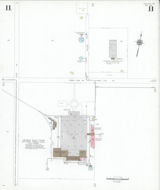 Sanborn Fire Insurance Map from Garland, Dallas County, Texas (1947), Sheet #0011 - Historic Sanborn Fire Insurance Map Print, vintage old map wall art, antique decor, genealogy gift, Texas Texas map