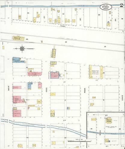 Sanborn Fire Insurance Map from Nyssa, Malheur County, Oregon (1911), Sheet #0002 - Complete Map Set gallery image, historic Sanborn map, vintage wall art, Oregon Oregon