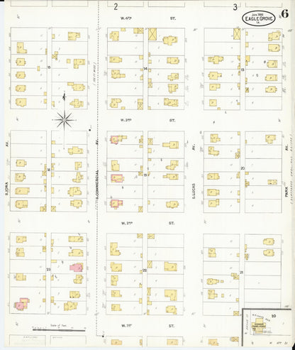 Sanborn Fire Insurance Map from Eagle Grove, Wright County, Iowa (1906), Sheet #0006 - Historic Sanborn Fire Insurance Map Print