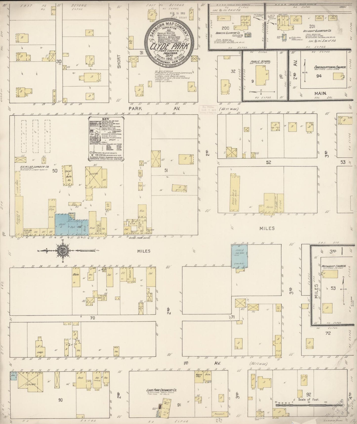 Sanborn Fire Insurance Map from Clyde Park, Park County, Montana (1912), Sheet #0001 - Historic Sanborn Fire Insurance Map Print, vintage old map wall art, antique decor, genealogy gift, Montana Montana map