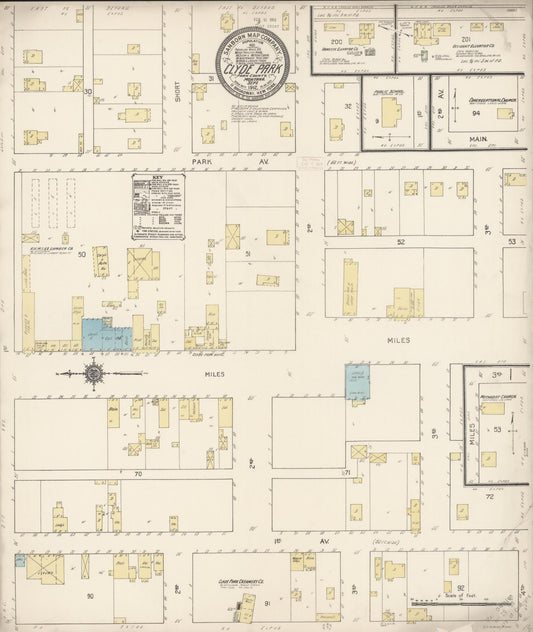 Sanborn Fire Insurance Map from Clyde Park, Park County, Montana (1912), Sheet #0001 - Historic Sanborn Fire Insurance Map Print, vintage old map wall art, antique decor, genealogy gift, Montana Montana map