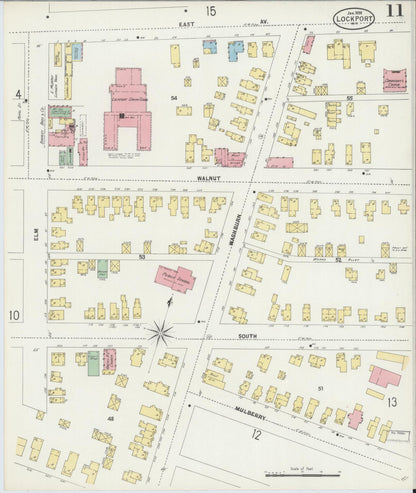 Sanborn Fire Insurance Map from Lockport, Niagara County, New York (1898), Sheet #0011 - Complete Map Set gallery image, historic Sanborn map, vintage wall art, New York New York