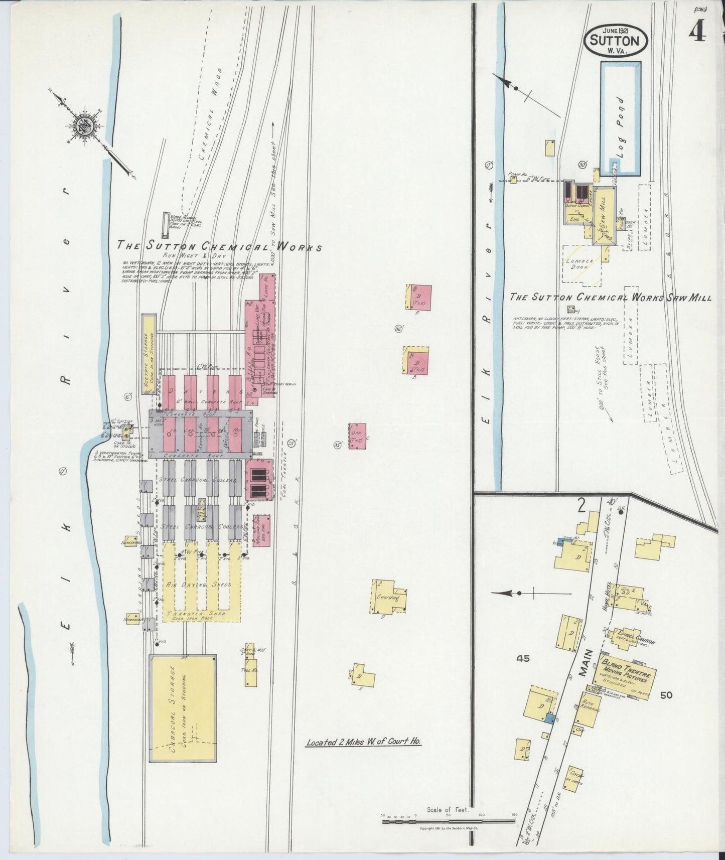 Sanborn Fire Insurance Map from Sutton, Braxton County, West Virginia (1921), Sheet #0004 - Complete Map Set gallery image, historic Sanborn map, vintage wall art, West Virginia West Virginia